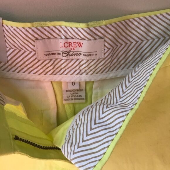 J. Crew Neon Green Yellow Broken Chino - Picture 5 of 6